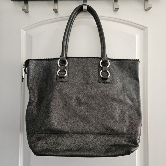 Cole Haan Black/ Silver Tote Bag - Picture 2 of 9